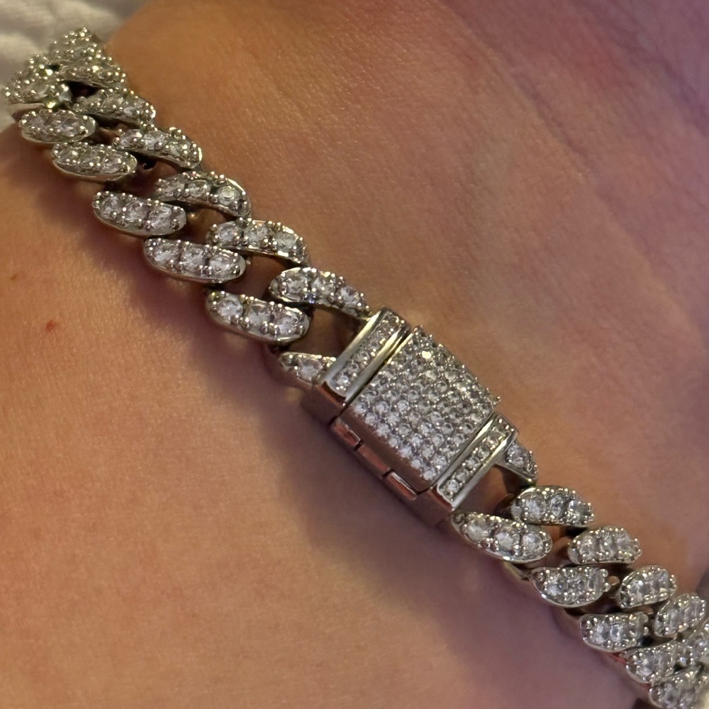 SS CZ Cuban link bracelet